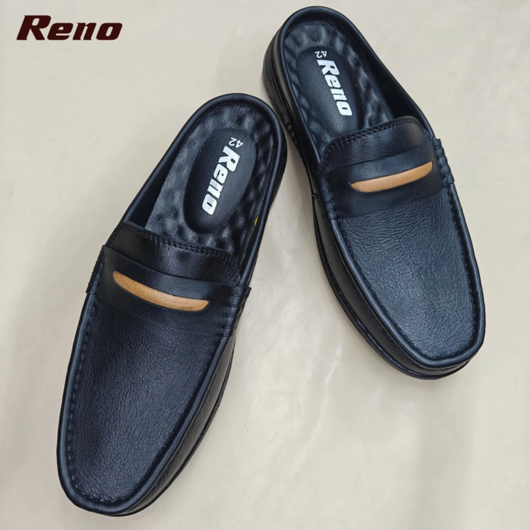 Reno Leather Half-Casual-Black-RH4108